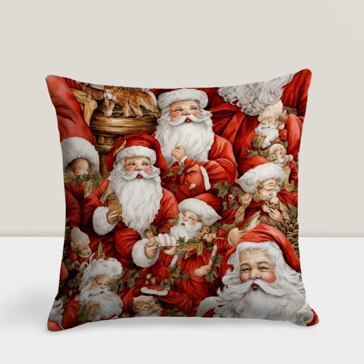 Santa Snowflake Winter Decor Christmas Cushion Cover