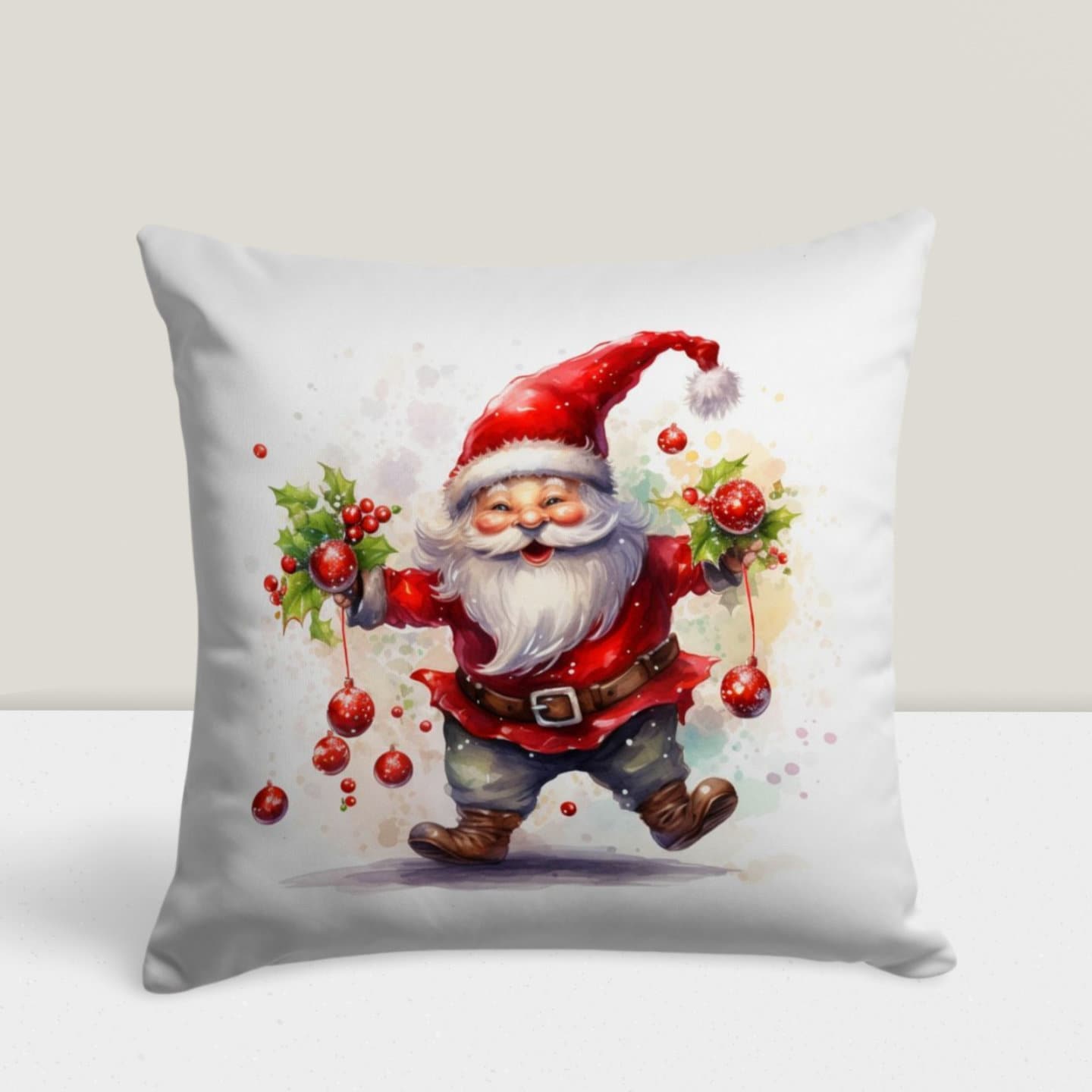 Christmas Wreath Festive Holiday Themed Cushion Cover