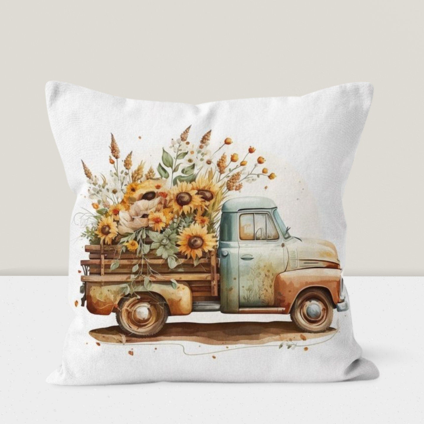 Sunflower Farmhouse Decor Cushion Cover