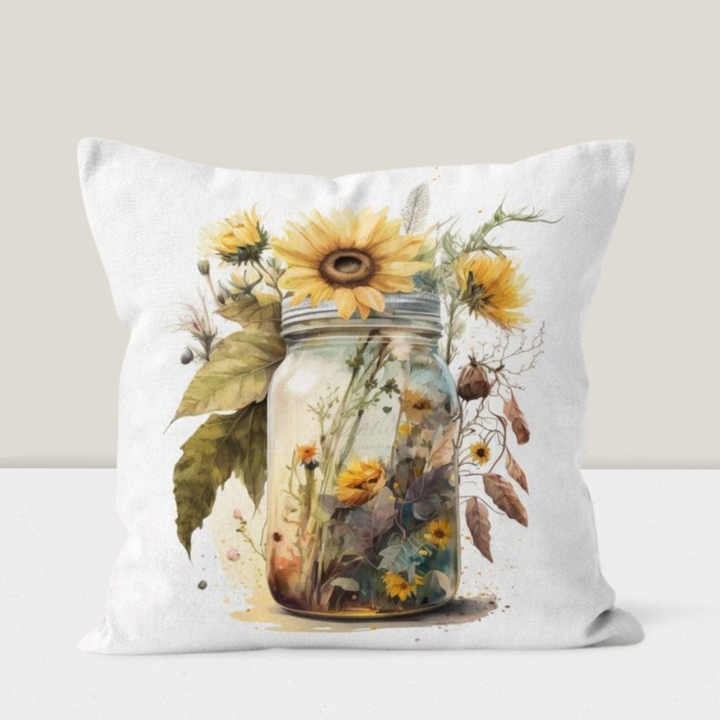 Sunflower Farmhouse Decor Cushion Cover