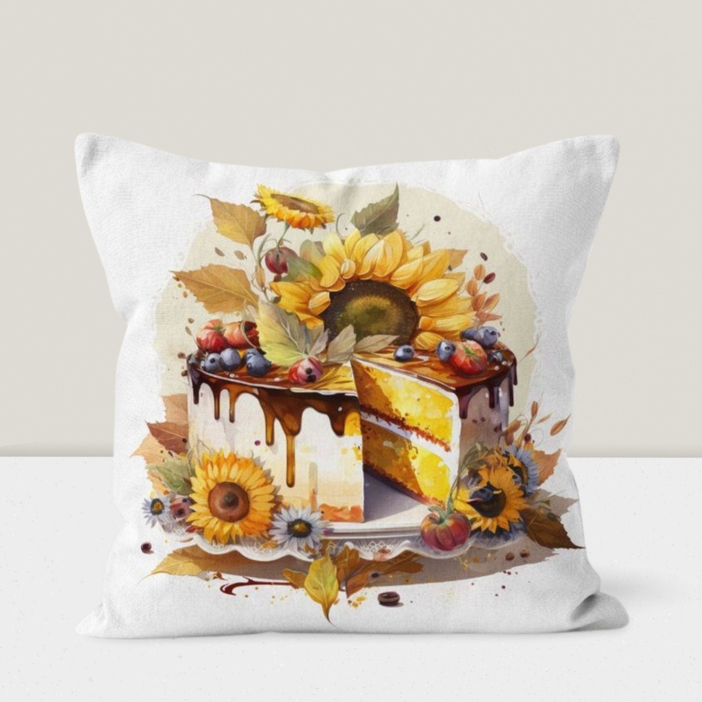 Sunflower Farmhouse Decor Cushion Cover