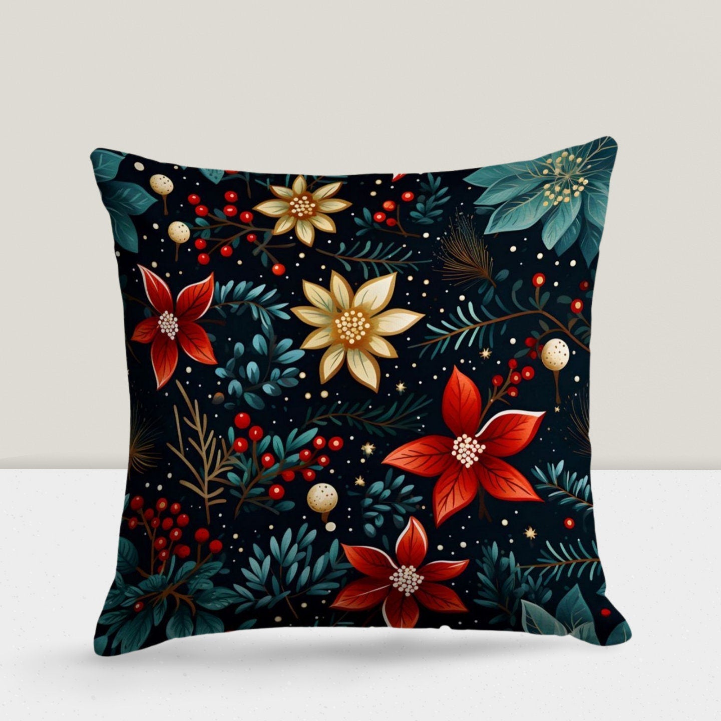 Festive Noel Decor Christmas Winter Cushion Cover