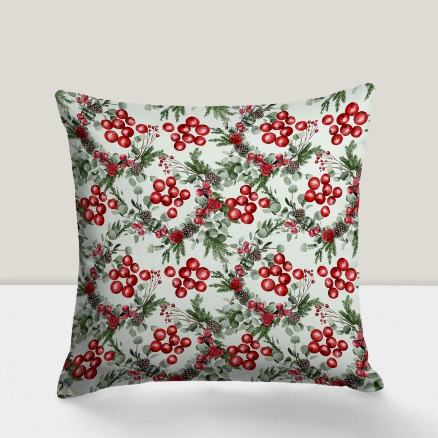 Festive Winter Accent Christmas Cushion Cover
