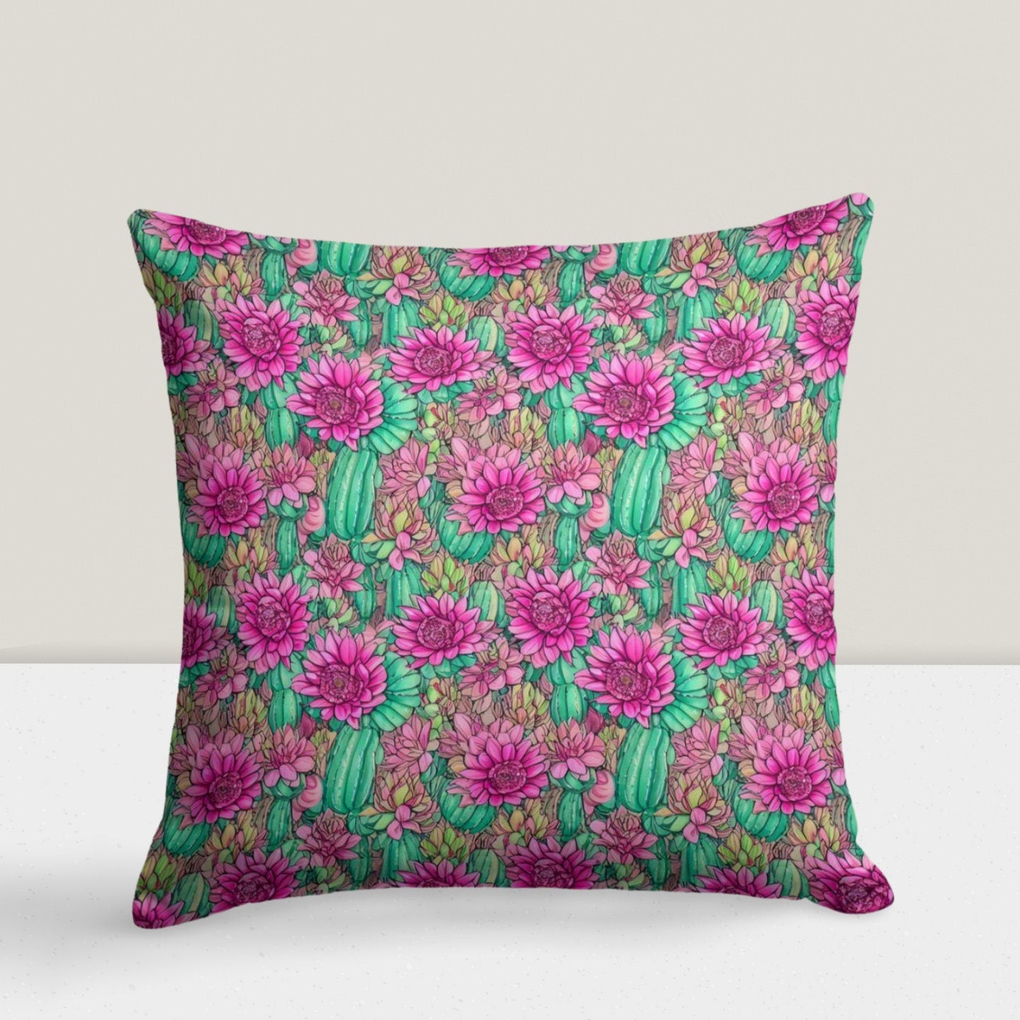 Flower Succulent Cactus Plant Cushion Cover