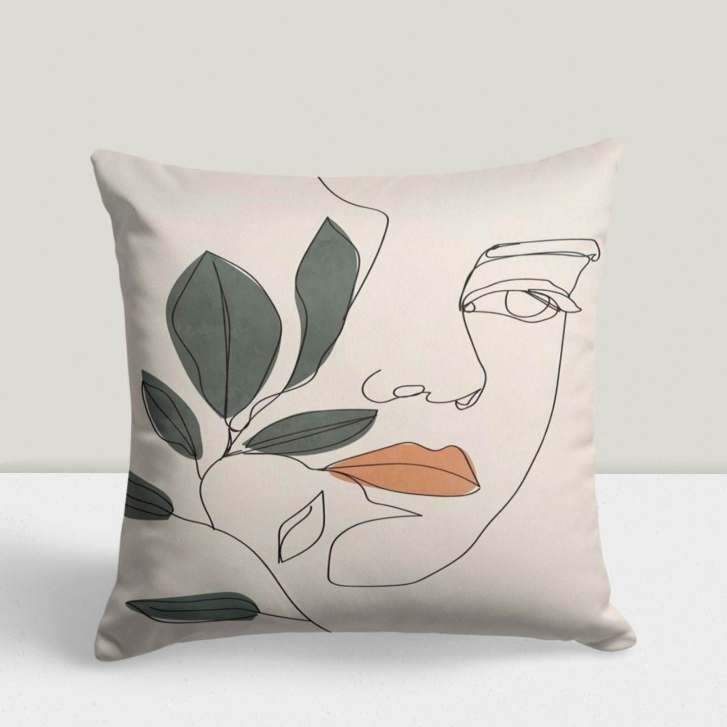 Abstract Monstera Green Floral Boho Cushion Cover