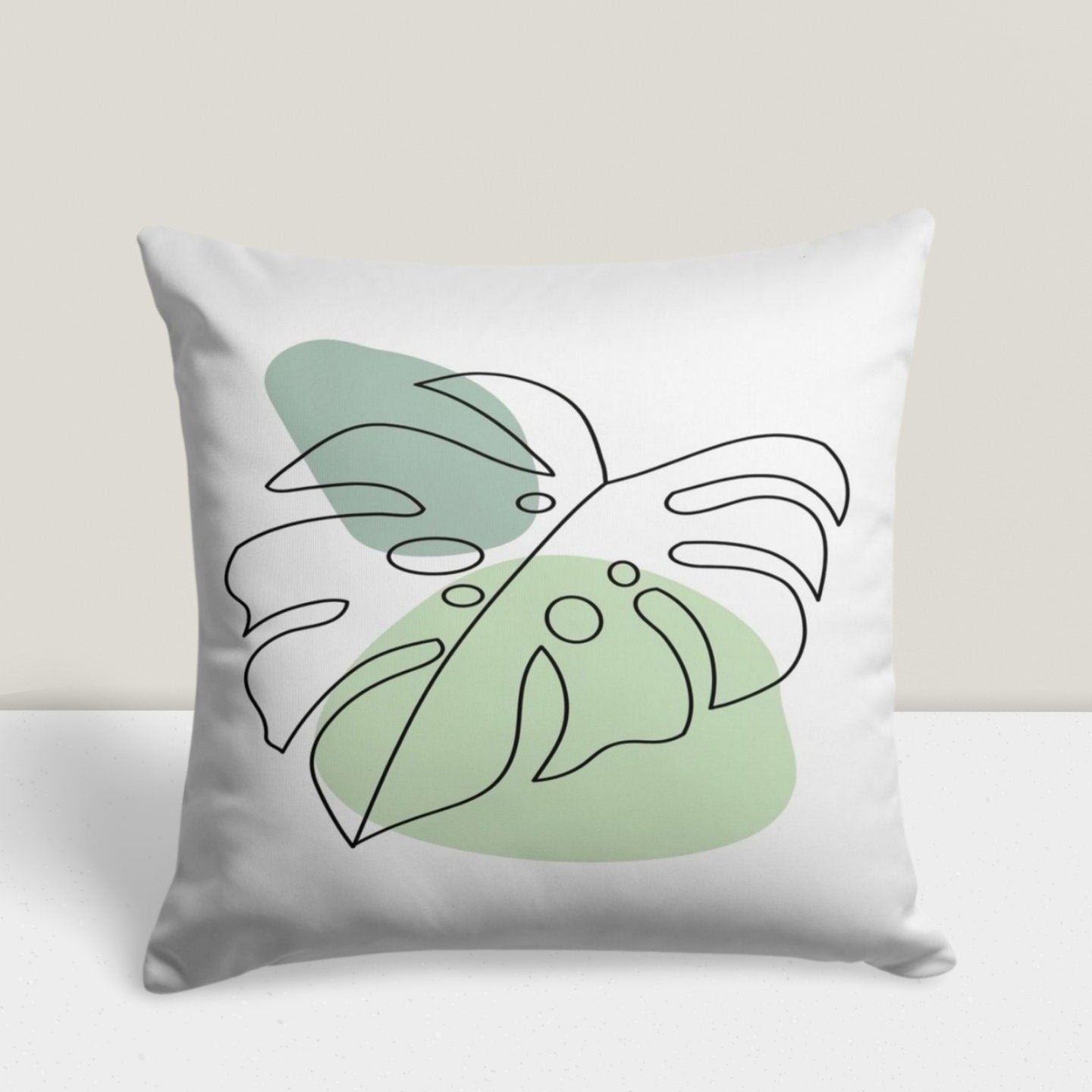 One Stroke Drawing Boho Abstract Floral Cushion Cover