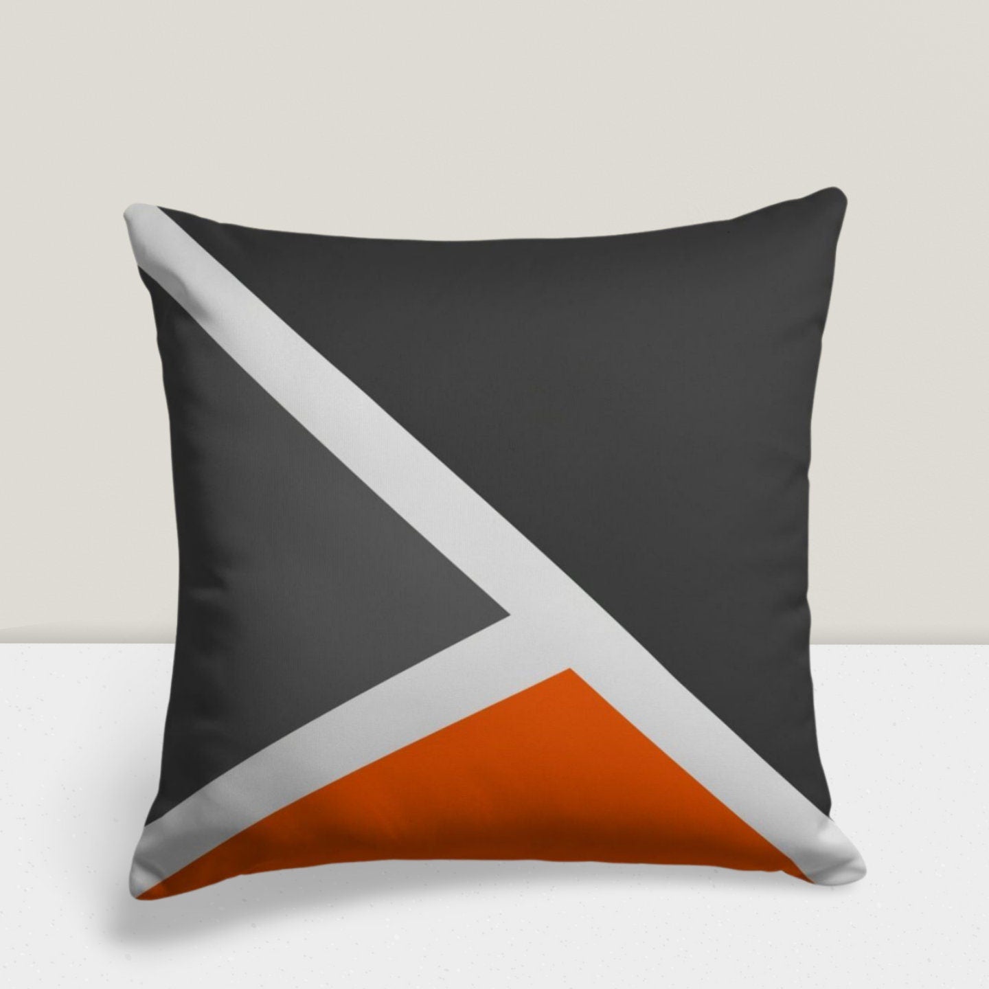 Orange and Black Geometric Modern Cushion Cover