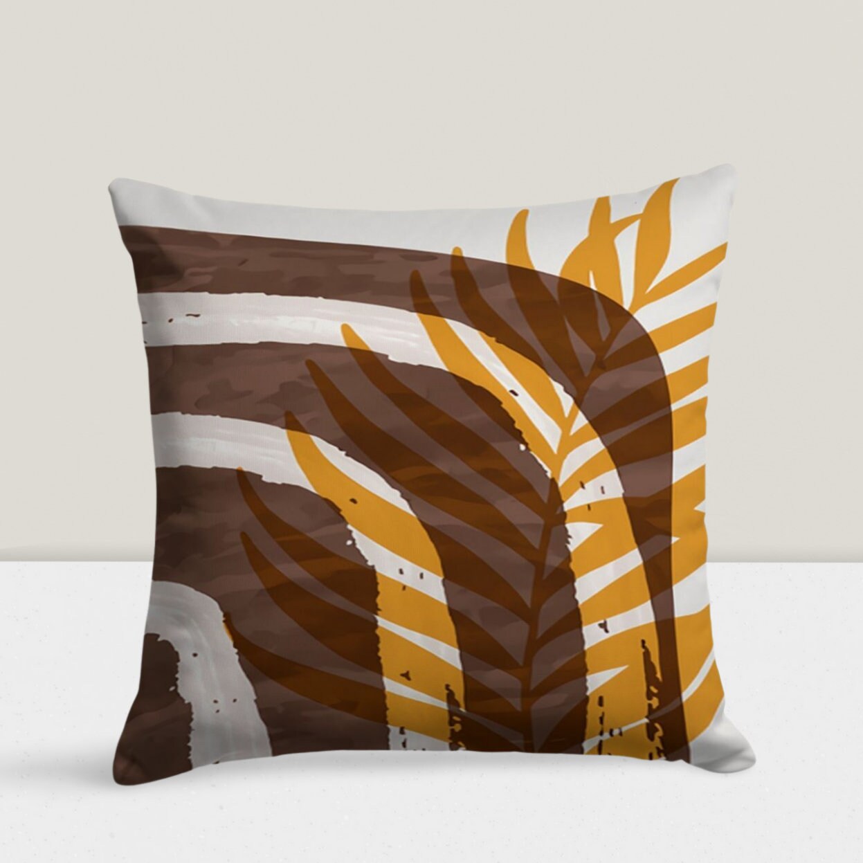 Minimalist Flower Drawing Mid Century Modern Cushion Cover
