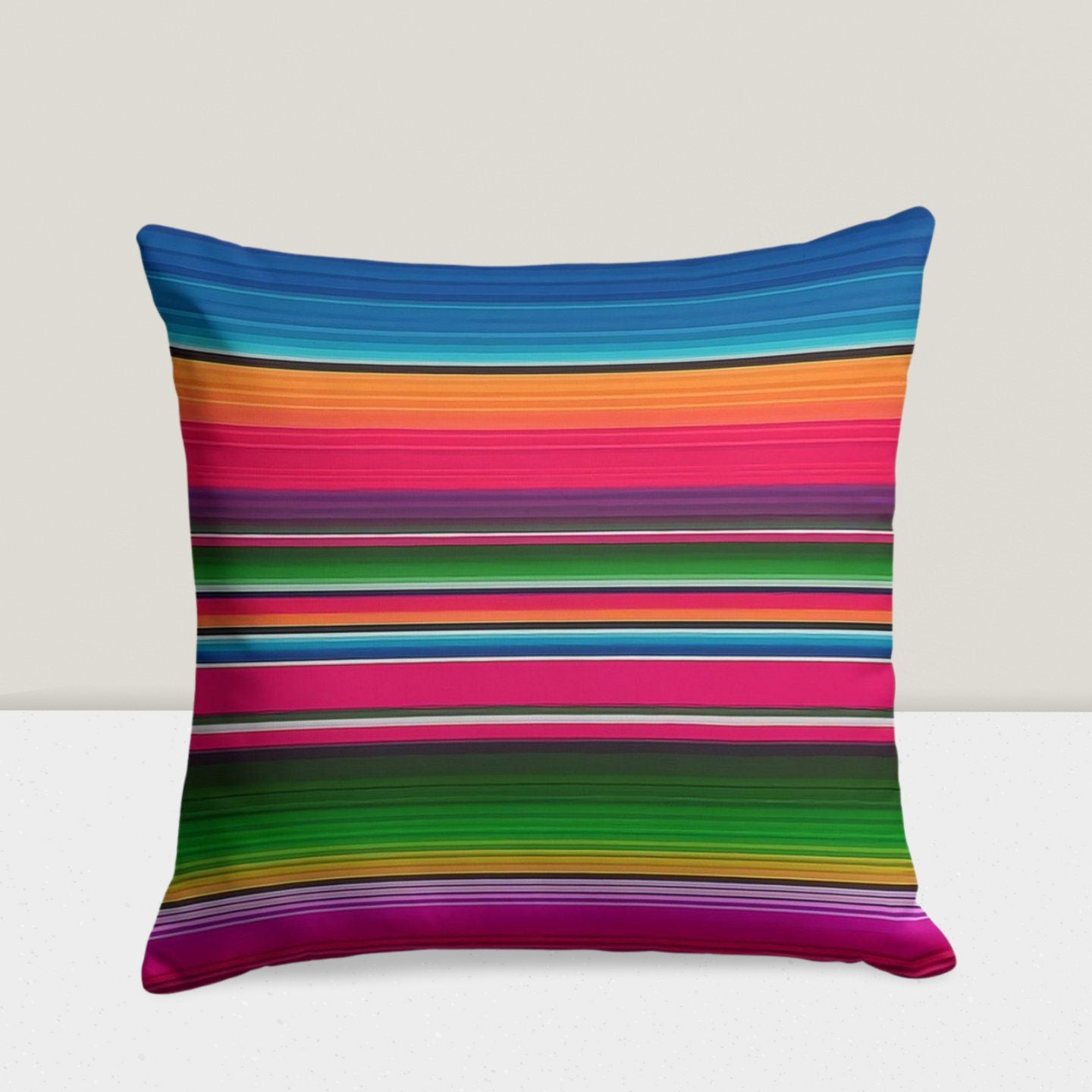 Colorful Stripe Boho Cushion Cover