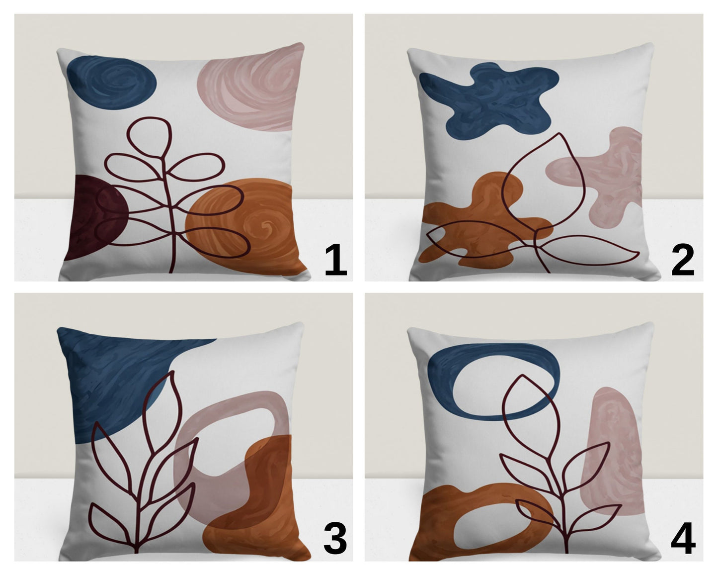 Floral Abstract Cushion Case Boho Accent Cushion Cover