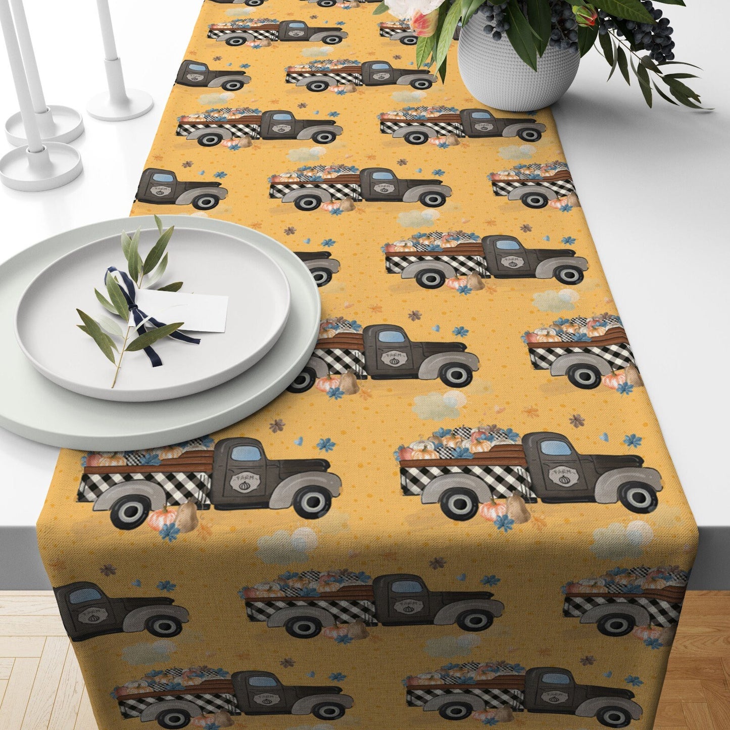 Spooky Spider Bat Halloween Table Runner