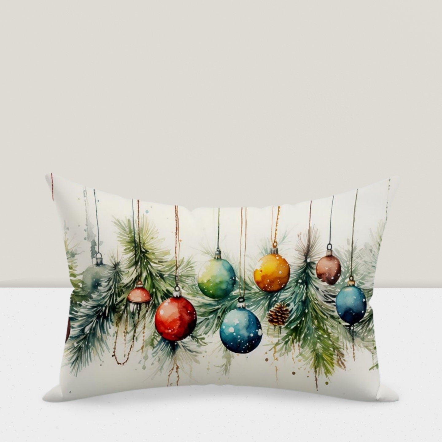 Christmas Festive Home Decor Xmas Lumbar Cushion Cover