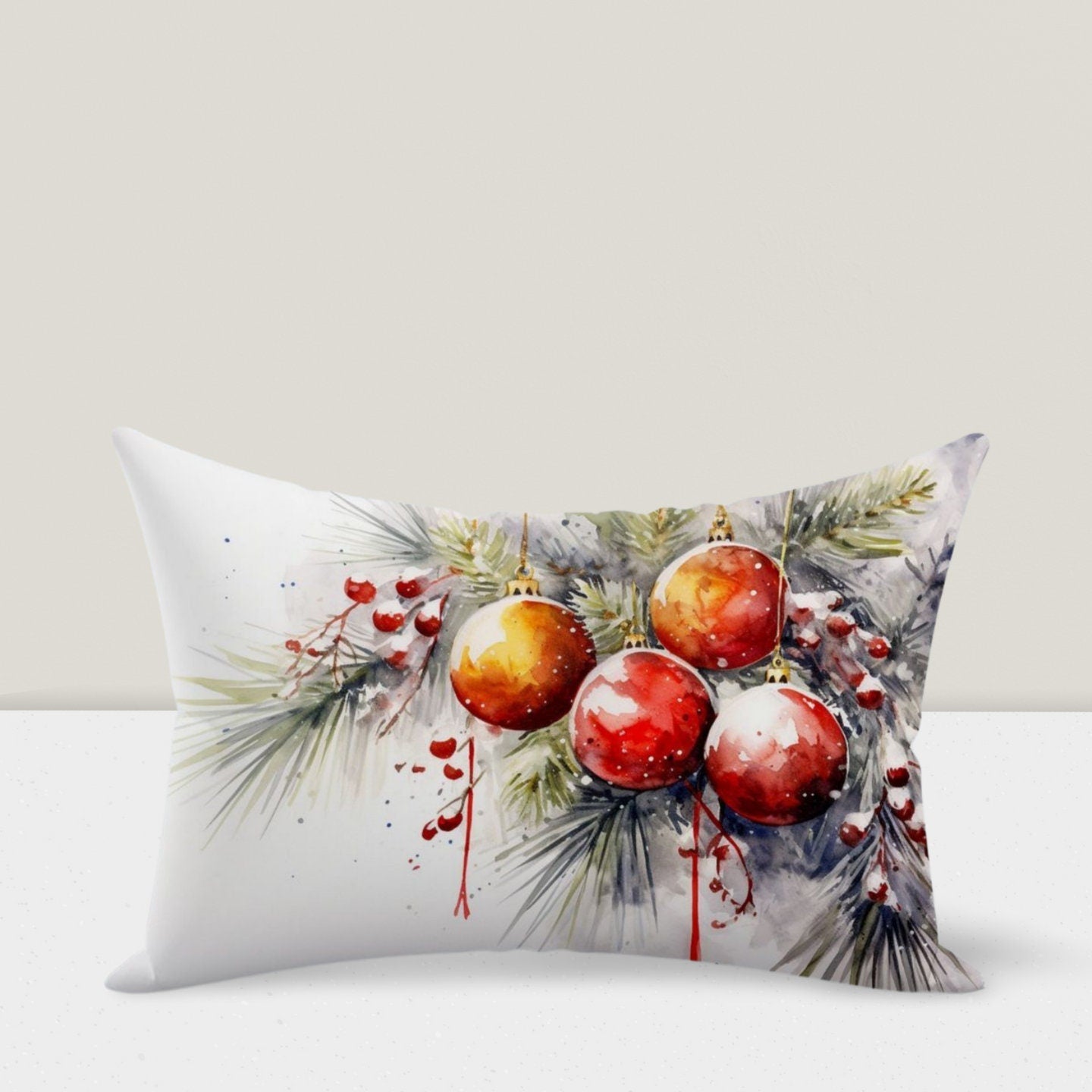 Christmas Festive Home Decor Xmas Lumbar Cushion Cover