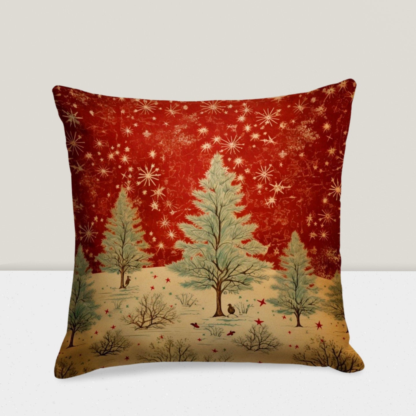 Santa Snowflake Winter Decor Christmas Cushion Cover