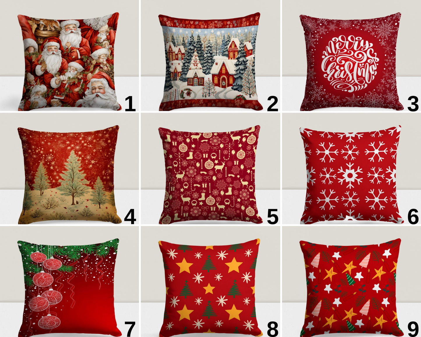Santa Snowflake Winter Decor Christmas Cushion Cover