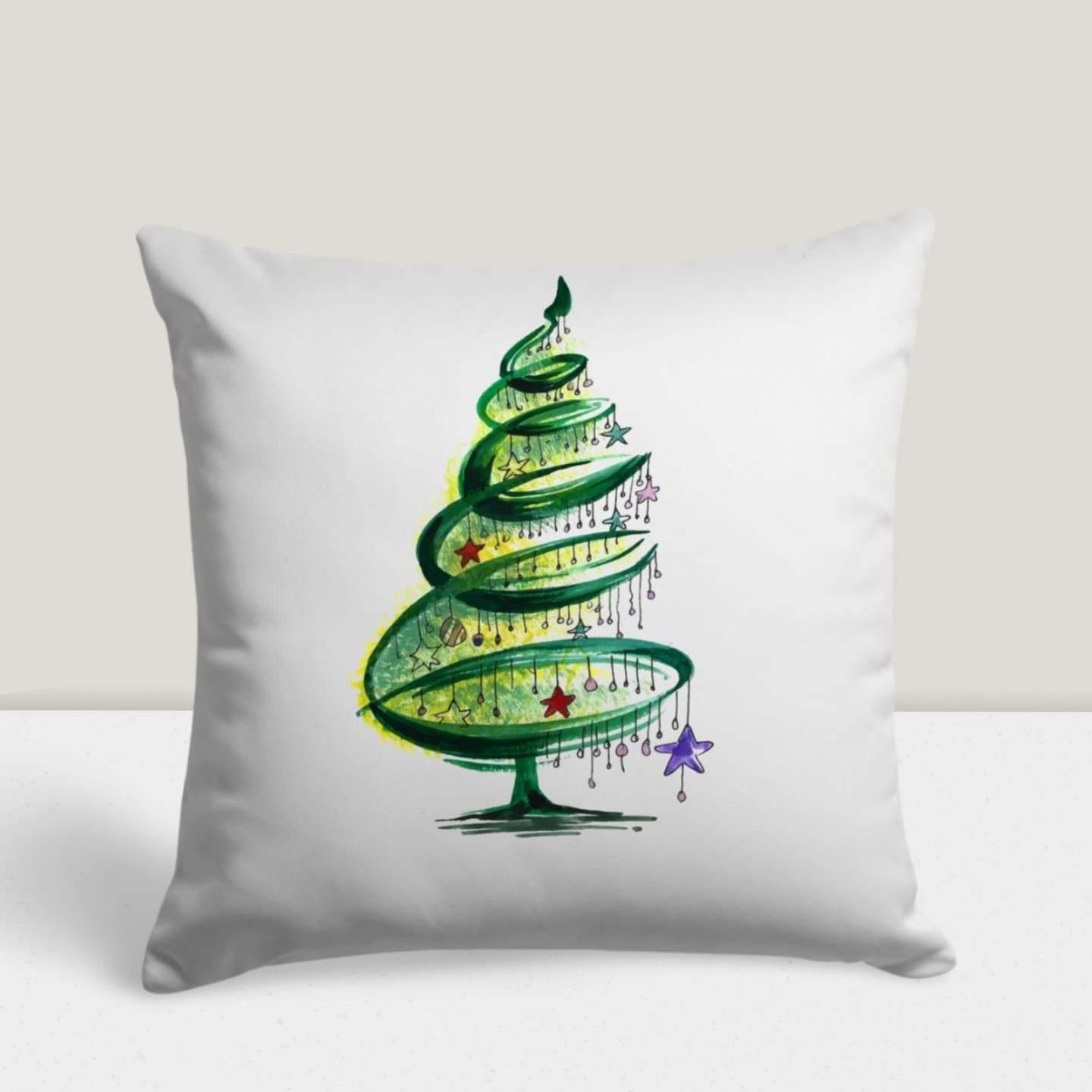 Christmas Wreath Festive Holiday Themed Cushion Cover