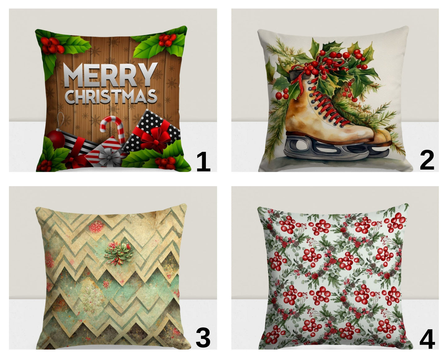 Festive Winter Accent Christmas Cushion Cover