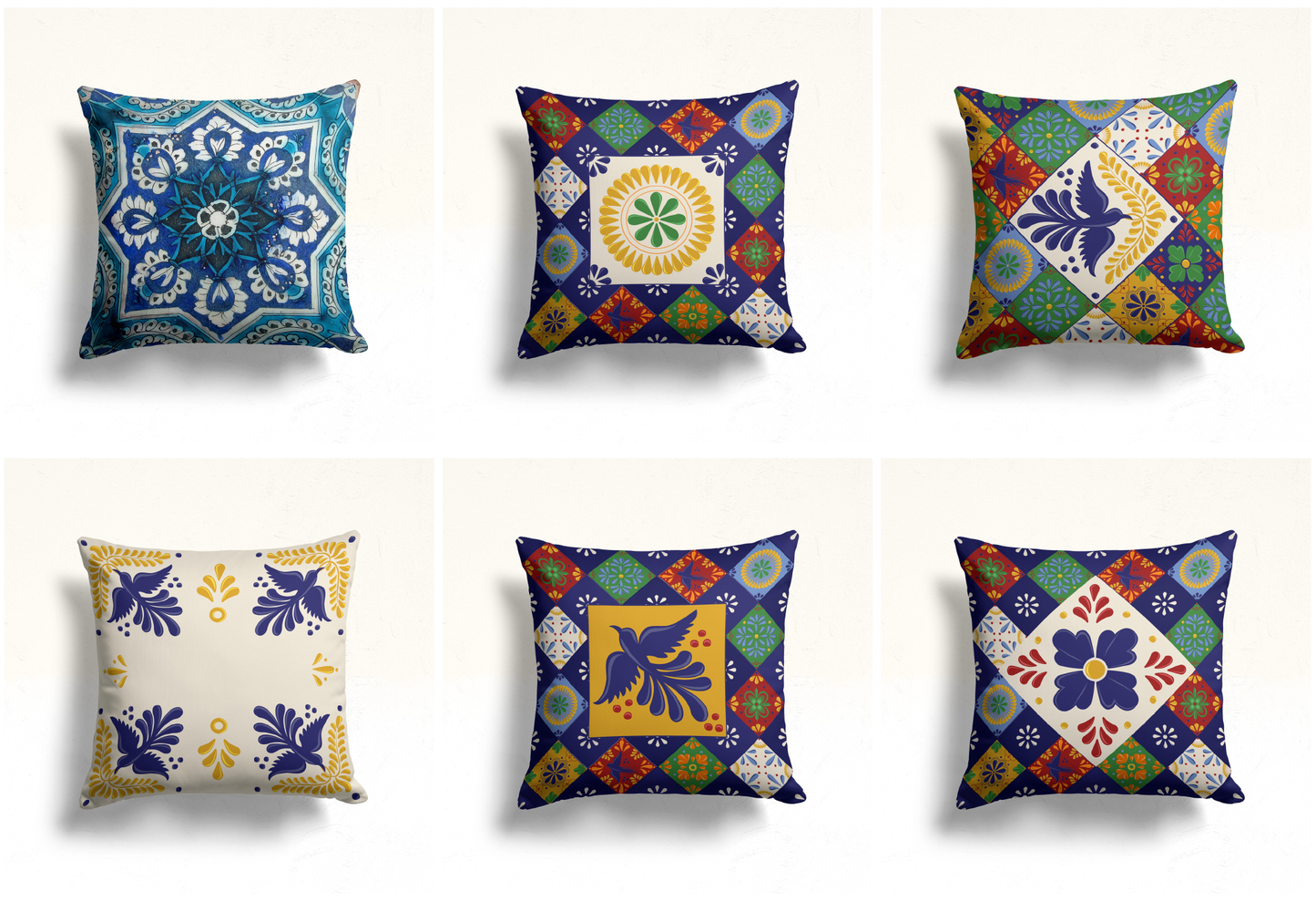 Mediterranean Blues, Andalusian Elegance Cushion Cover