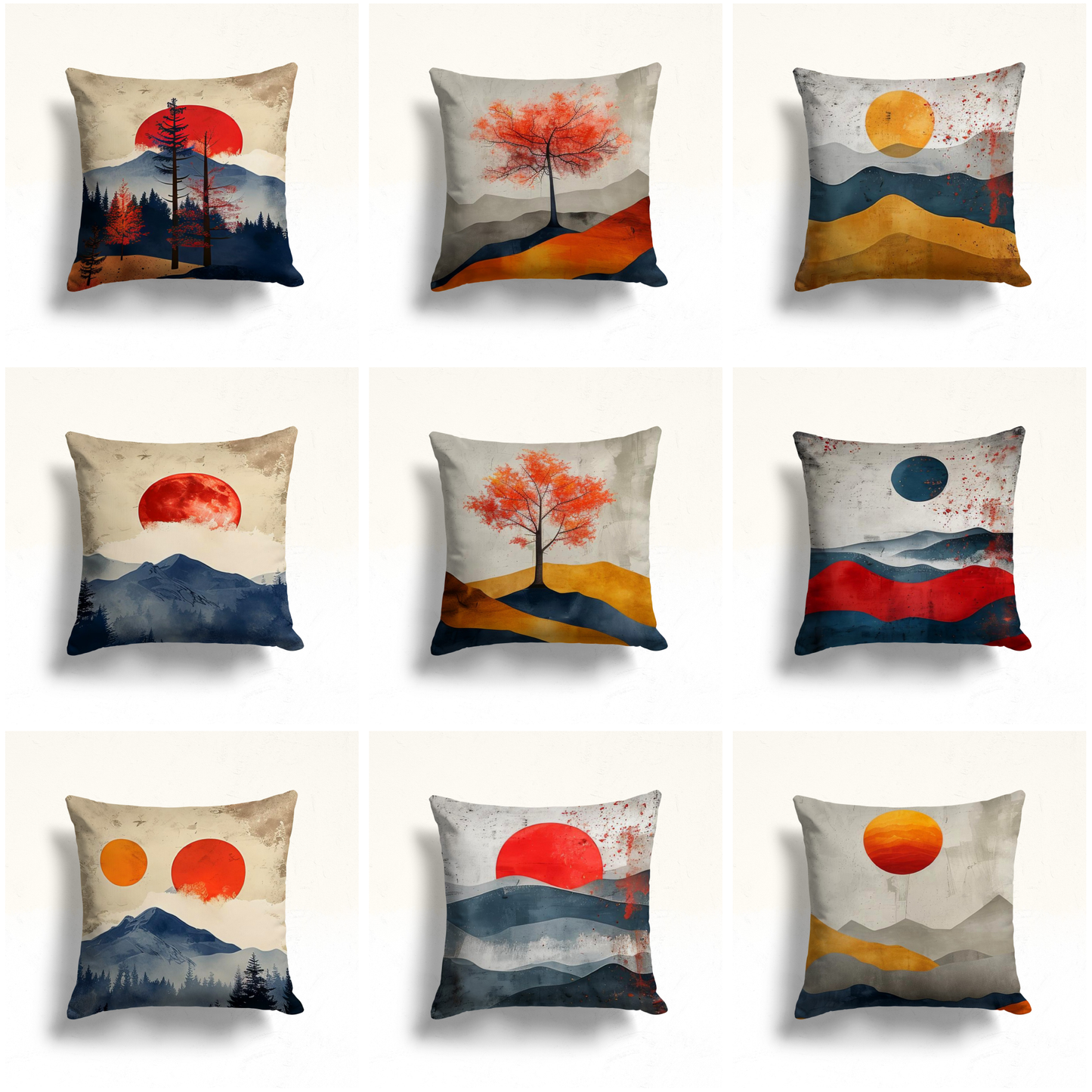 Sunset Forest Cushion Cover, Golden Autumn Tree