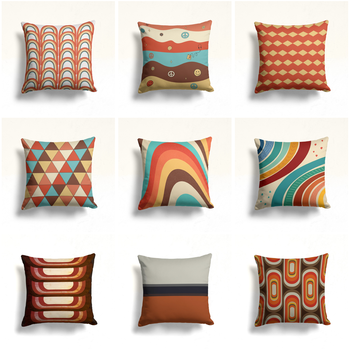 Mid-Century, Retro, Geometric Cushion Cover, Bold Stripe Art
