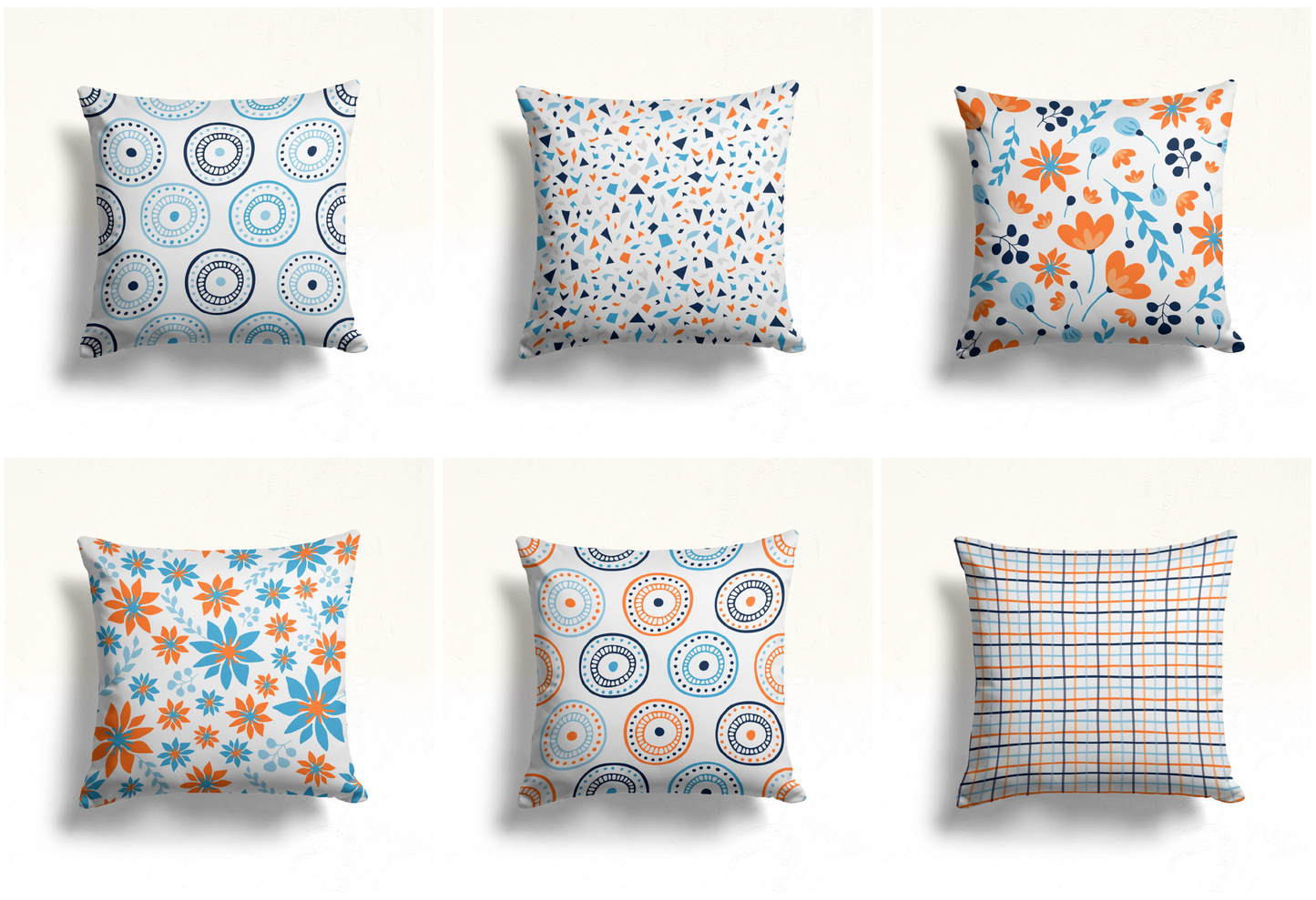 Retro Circular Pattern Pillow Cover, Daisy Splash Decorative