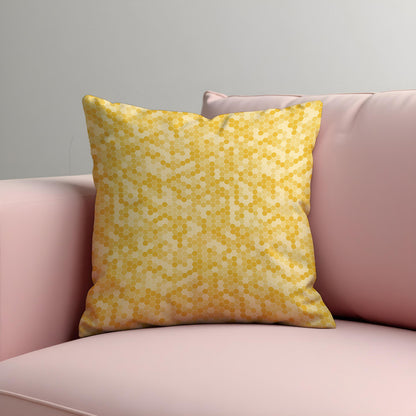 Yellow Honeycomb Pillow Cover, Hexagon Cushion Case