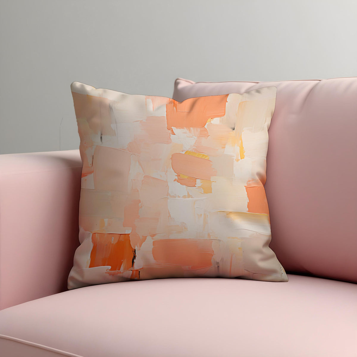 Peach Neutral Cushion Cover, Abstract Pillow Case