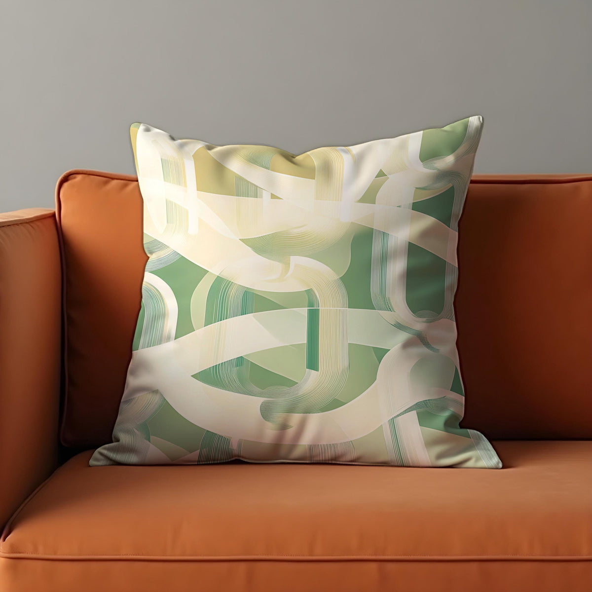 Green Abstract Cushion Cover, Brushstroke Pillow Case