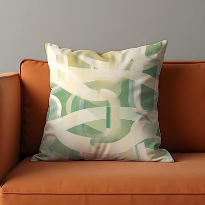 Green Abstract Cushion Cover, Brushstroke Pillow Case