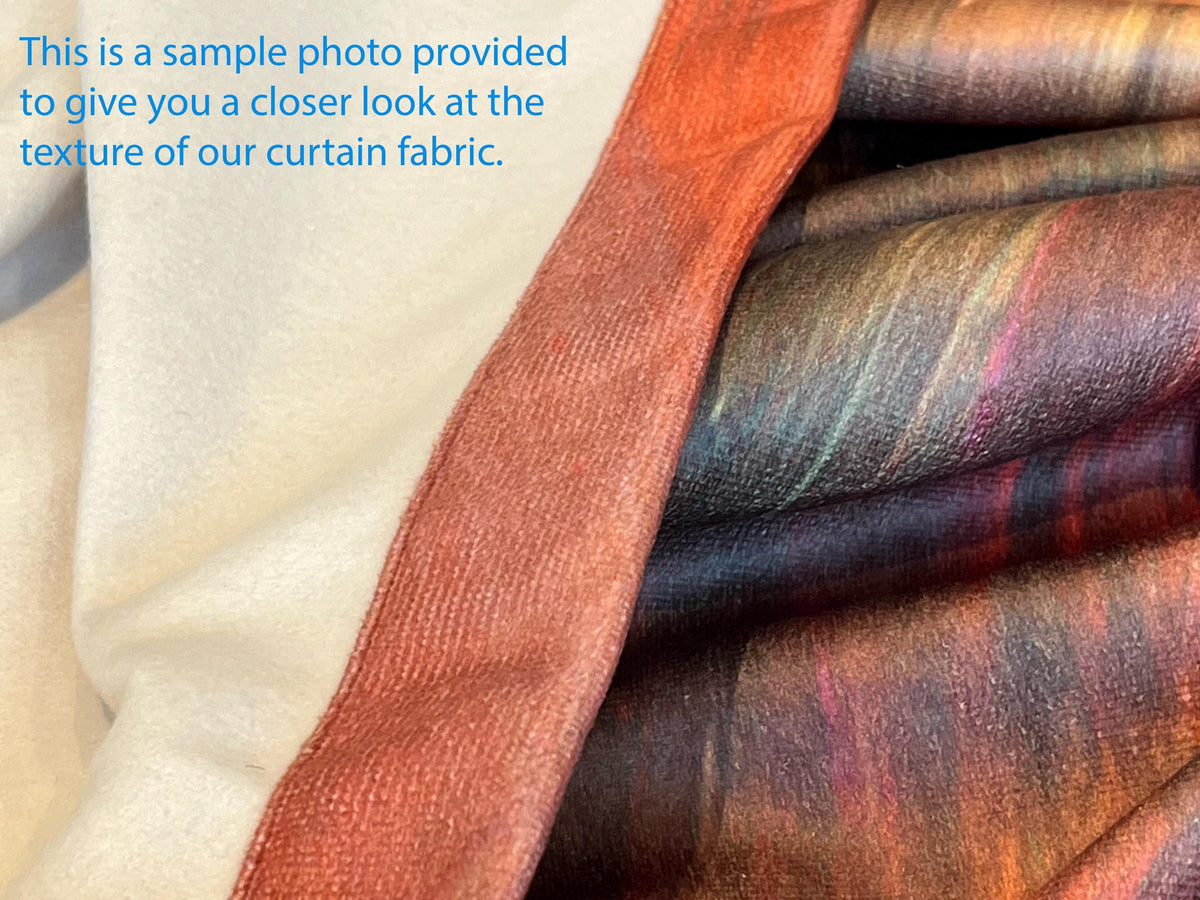 Red & Green Jungle Leaf Curtains, Tropical Botanical Drapes