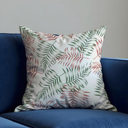 Tropical Palm Leaf Cushion Cover, Botanical Throw Pillow Cover