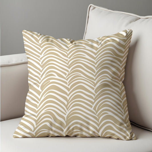 Neutral Beige Wave Pillow Cover, Minimalist Cushion Case