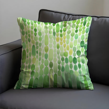 Green Watercolor Droplet Cushion Cover, Modern Abstract Pillow Cover