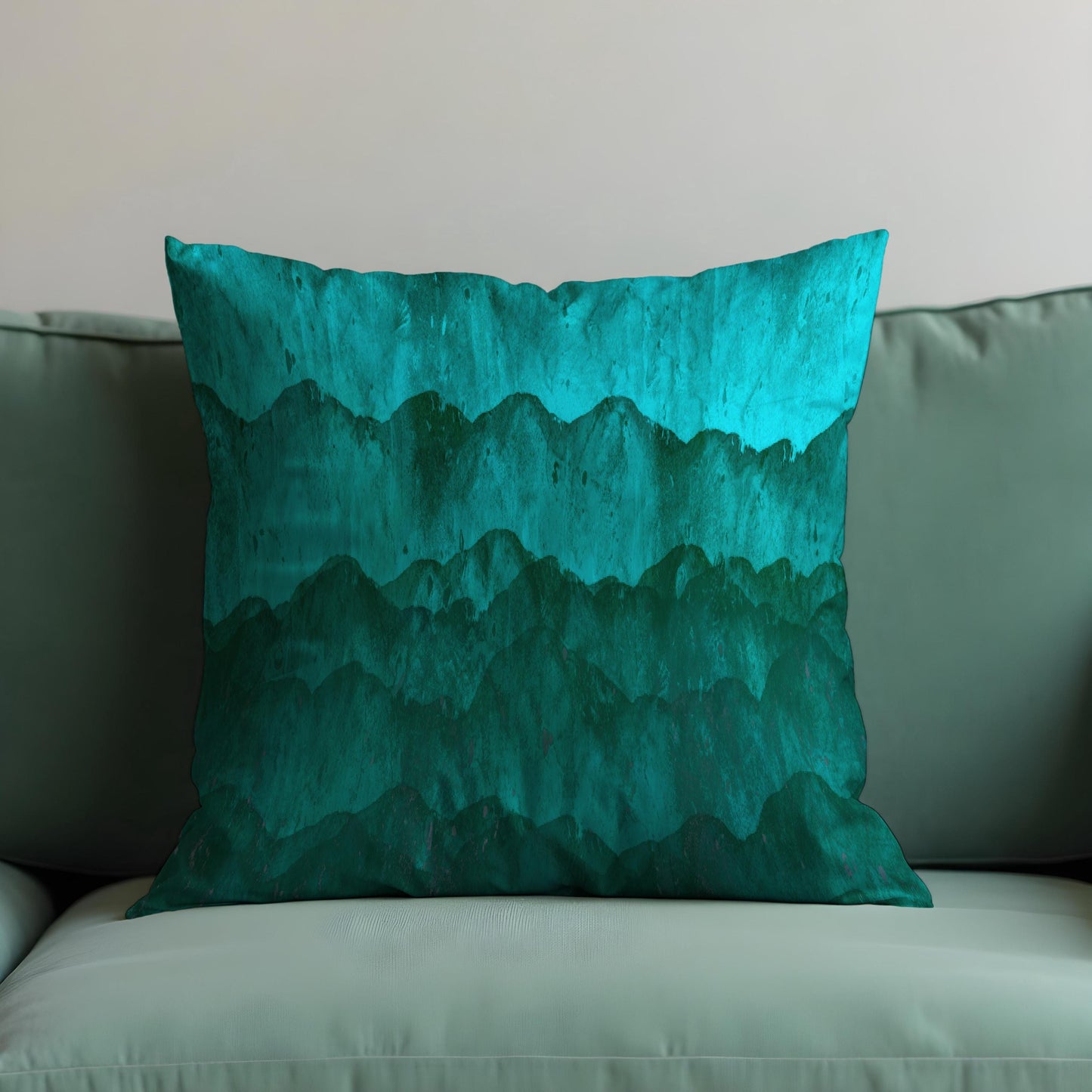 Mountain Landscape Cushion Cover, Watercolor Nature Pillow Case