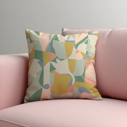 Pastel Abstract Art Pillow Cover, Modern Minimalist Cushion Cover