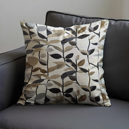 Neutral Leaf Cushion Cover, Earth Tone Pillow Case