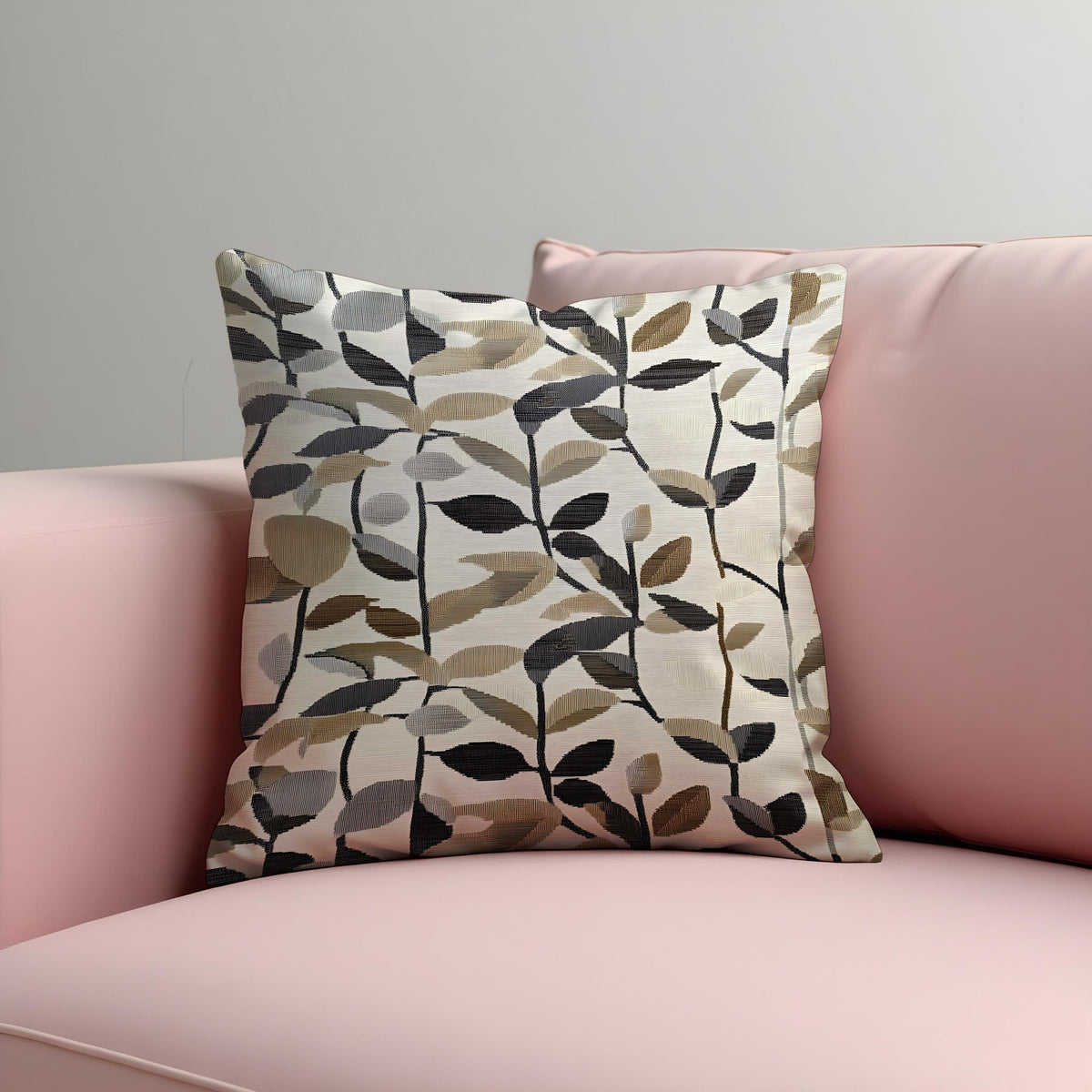 Neutral Leaf Cushion Cover, Earth Tone Pillow Case