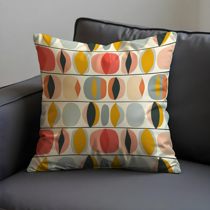 Retro Oval Pattern Cushion Cover, Mid Century Modern Pillow Cover