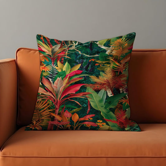 Tropical Jungle Cushion Cover, Botanical Pillow Case