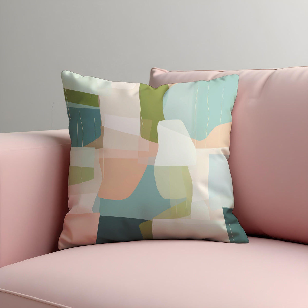 Pastel Abstract Throw Pillow Cover, Geometric Cushion Case