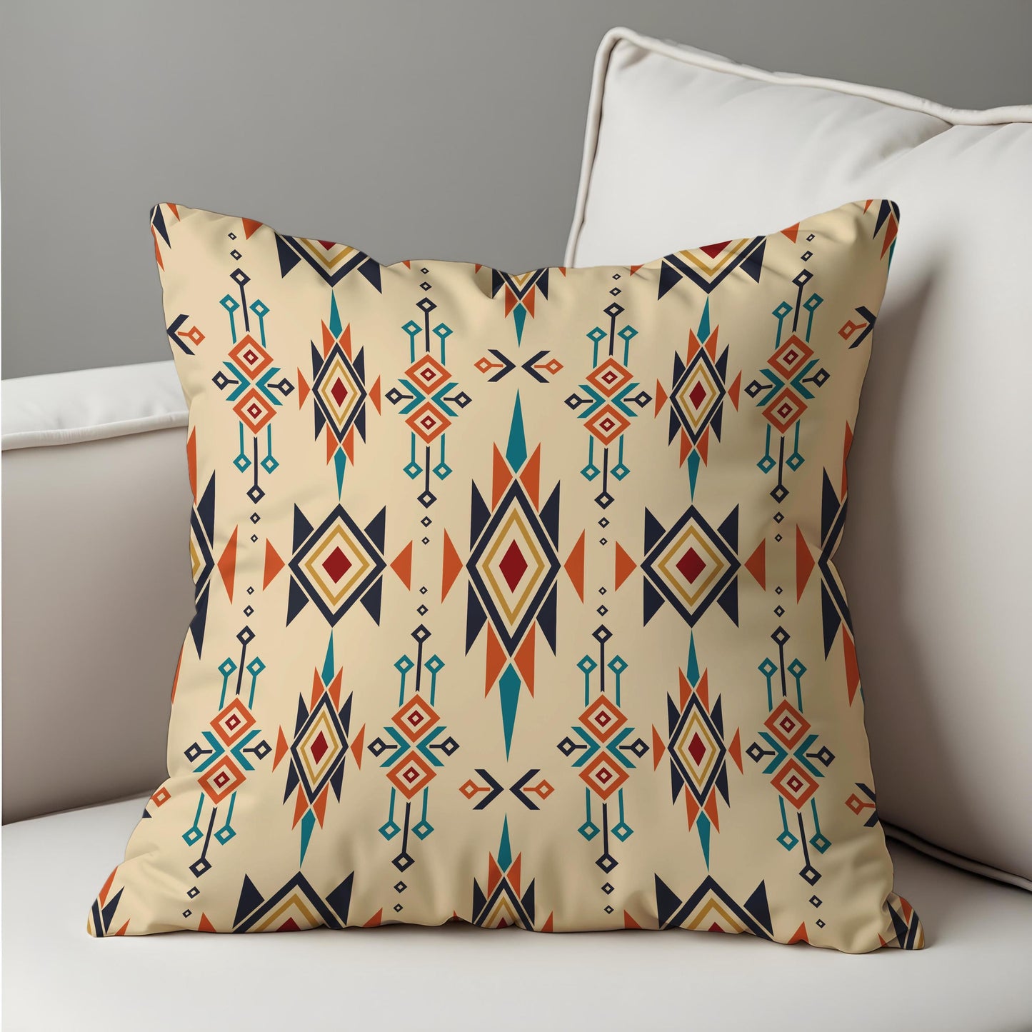 Southwestern Tribal Cushion Cover, Aztec Geometric Print Pillow Case