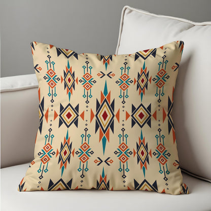 Southwestern Tribal Cushion Cover, Aztec Geometric Print Pillow Case