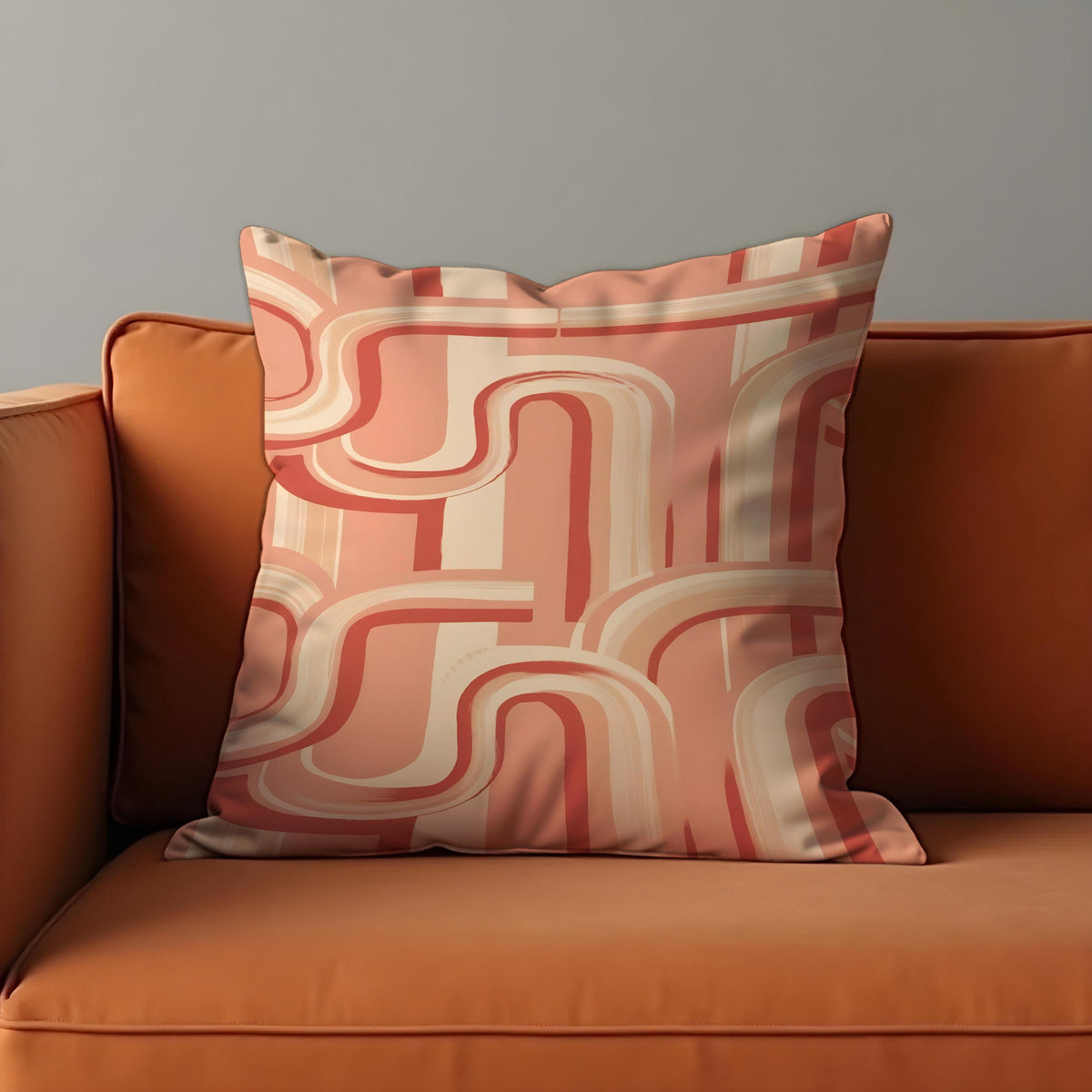 Retro Pink Cushion Cover, 70s Stripe Throw Pillow Case