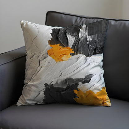 Monochrome Abstract Cushion Cover, Brushstroke Throw Pillow Cover
