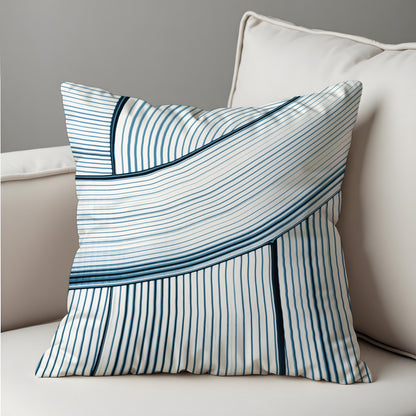 Navy White Stripe Cushion Cover, Modern Pillow Case