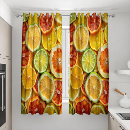 Citrus Fruit Kitchen Curtains, Lemon Lime Orange Drapes
