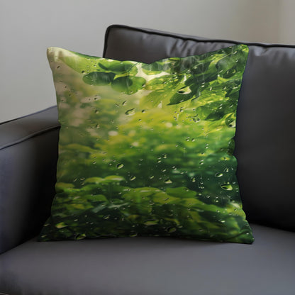 Green Rainforest Cushion Cover, Nature Inspired Throw Pillow Case