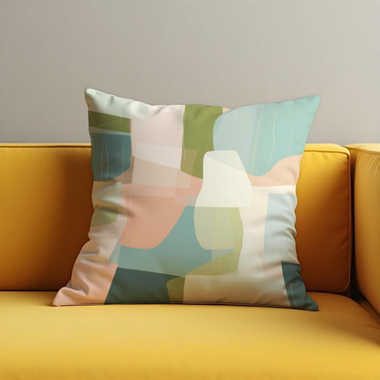 Pastel Abstract Throw Pillow Cover, Geometric Cushion Case