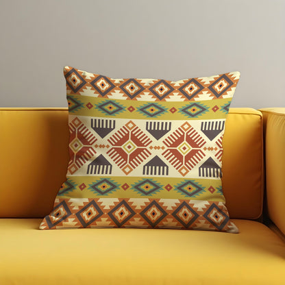 Boho Tribal Cushion Cover, Colorful Aztec Geometric Pillow Case
