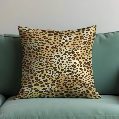 Leopard Print Throw Cushion Cover, Bold Animal Pattern Pillow Cover
